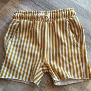 Striped Yellow and White Kids Shorts